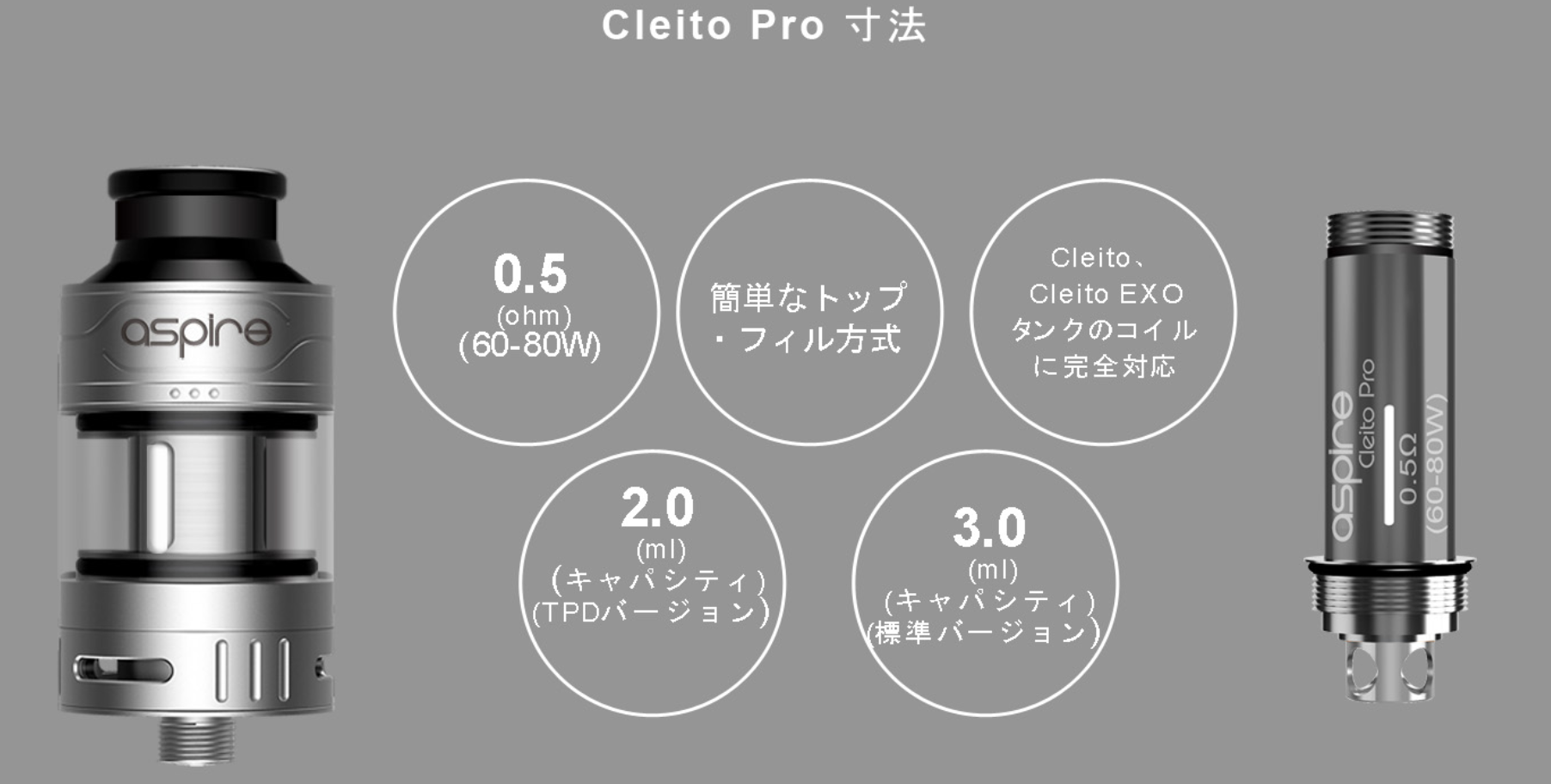 Aspire Cleito Pro Tankスペック